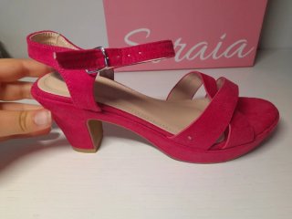 Conjunto Zapatos y Bolso Fiesta Rojo/Rosa