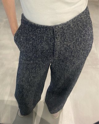 Pantalón tweed azul Massimo Dutti