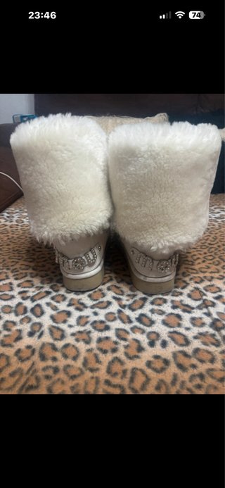Botas Mou altas blancas con pedrería