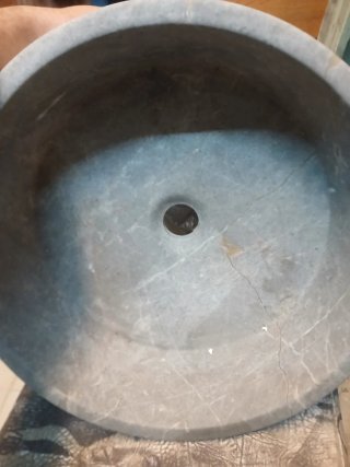 Lavabo sobre encimera redondo marmol