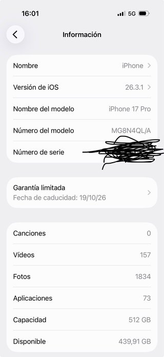 iPhone 17 Pro 512 GB Plata