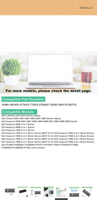 Batteria Dell H5CKD 53Wh Compatibile