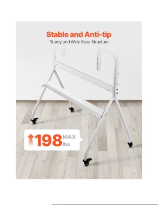 Soporte TV con Ruedas para TV de hasta 100" blanco