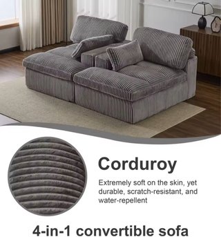 Sofá Cama Pana Gris