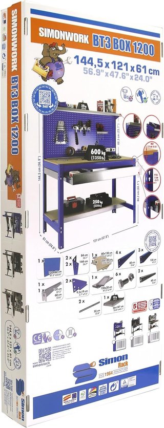 Banco de Trabajo Taller Simon Rack 400 kg