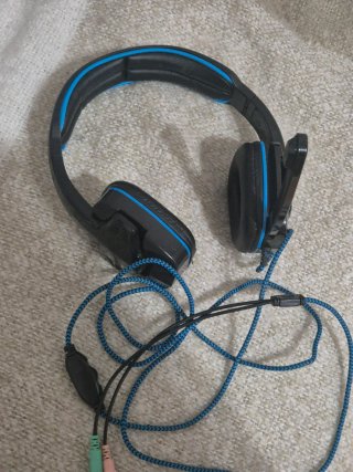 Auriculares Gaming con Micrófono Azul y Negro