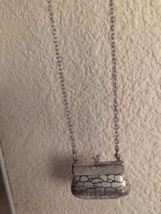 Colgantes bolso vintage dorado y plateado