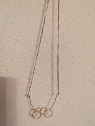 Colgante mini gafas dorado, vintage