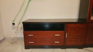 Mueble de salón madera oscura y cerezo