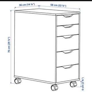 Cajonera Alex Ikea con ruedas