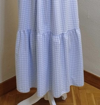 Vestido largo cuadros vichy T. Única M/L/XL
