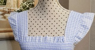 Vestido largo cuadros vichy T. Única M/L/XL