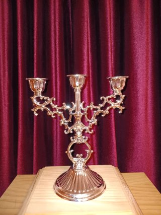 Candelabros Plateados 3 Brazos, (2 unidades).