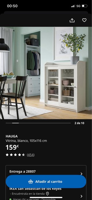 Vitrina Ikea madera y cristal
