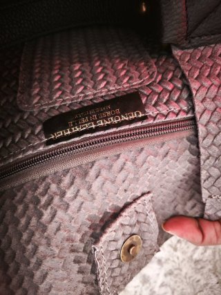 Borsa in vera pelle grigia