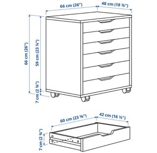 Cajonera IKEA ALEX con ruedas