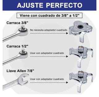 Llave extractora filtros aceite 3 garras