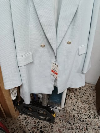 Abrigo Zara Mujer Azul Talla M