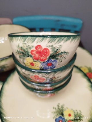 LA BISBAL CERAMICA VAJILLA FLORES
