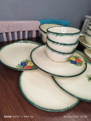 LA BISBAL CERAMICA VAJILLA FLORES