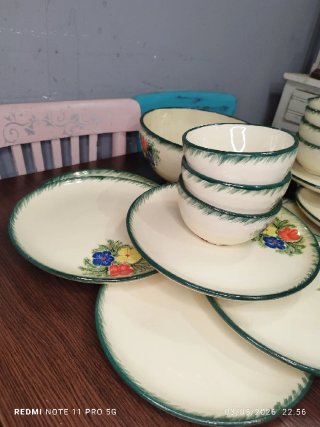 LA BISBAL CERAMICA VAJILLA FLORES