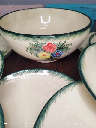 LA BISBAL CERAMICA VAJILLA FLORES