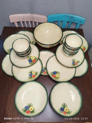 LA BISBAL CERAMICA VAJILLA FLORES