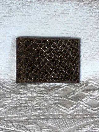 Portafoglio Vintage Coccodrillo Marrone