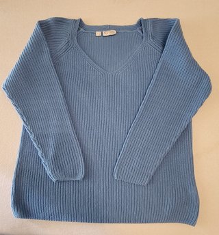 Pullover azzurro in cotone Bonprix