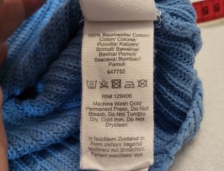 Pullover azzurro in cotone Bonprix