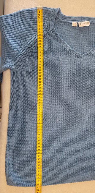 Pullover azzurro in cotone Bonprix