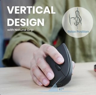 Mouse Verticale Wireless Perimice Nero
