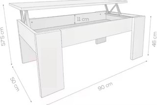 Mesa centro elevable madera y metal