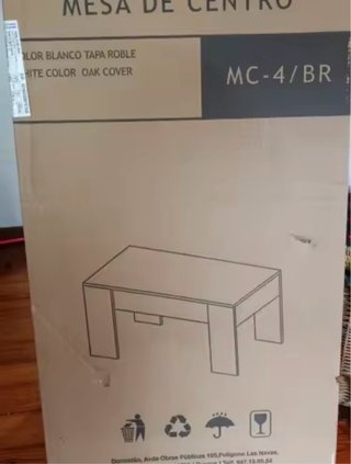 Mesa centro elevable madera y metal