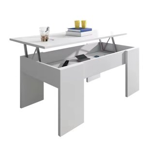 Mesa centro elevable madera y metal