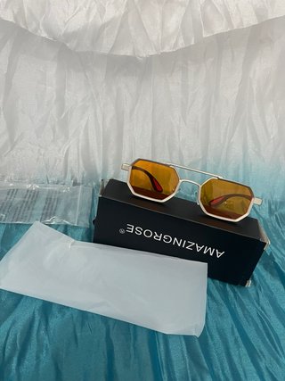 Gafas de sol AMAZINGROSE plateadas y naranjas