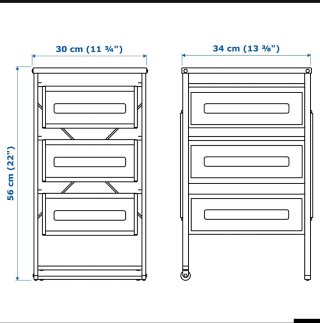 Cajonera Metálica Ikea LENNART,  2 unidades