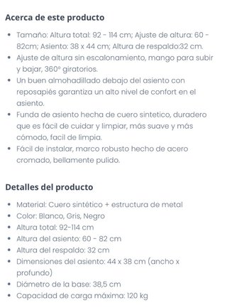 Taburete Bar Negro con Respaldo y reposapiés