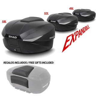Baul trasero moto EXPANDIBLE tres tamaño 0C36