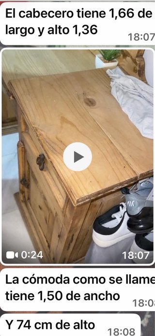 Tocador de madera maciza rústico