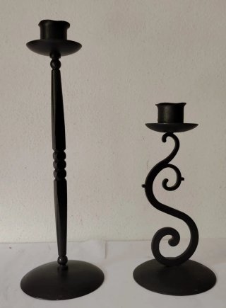 Lotto 5 Candelabri e Portacandele Ferro Battuto