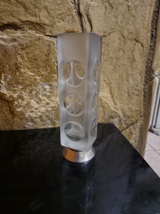Jarrón plata de ley y cristal Vintage años 60/70