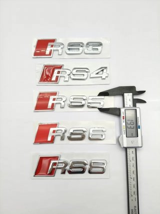 EMBLEMA LOGO TRASERO AUDI RS5 CROMADO