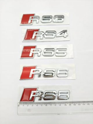 EMBLEMA LOGO TRASERO AUDI RS5 CROMADO