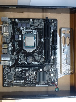 PLACA BASE ASROCK H81M-HDS + CHAPA + I3 REGALO