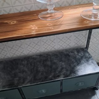 Recibidor industrial madera y metal.Diferentes uso