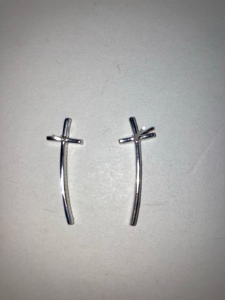 Orecchini in Argento e Zirconi a forma di Croce
