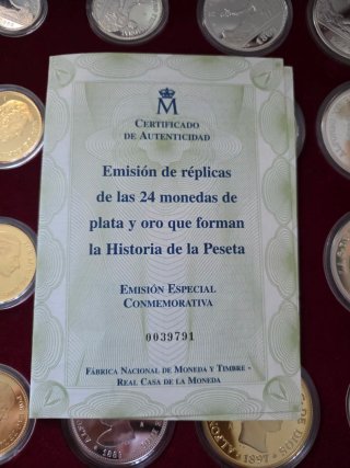 Colección 23 Monedas Oro y Plata historia  peseta