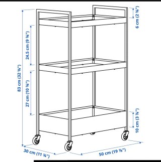 Carro multiusos verde metálico Ikea 2 unidades