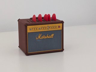 Organizzatore per plettri per chitarra con design di amplificatore